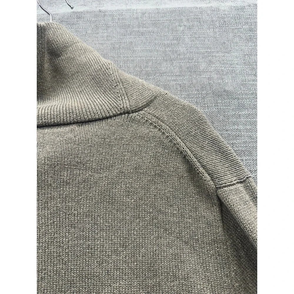 J.Crew Sweater Mens Large Beige Knit Cotton Shawl Collar‎ Toggle Button Outdoor